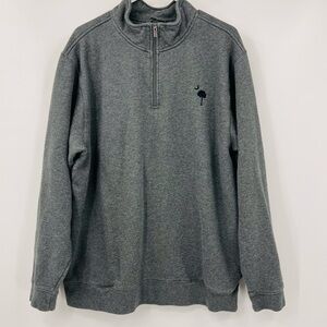 L.L.Bean Tradition Fit Quarter-Zip Pullover Sweater Gray  Mens Athletic LT